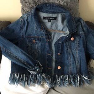 Dark Denim Jean Distressed Jacket
